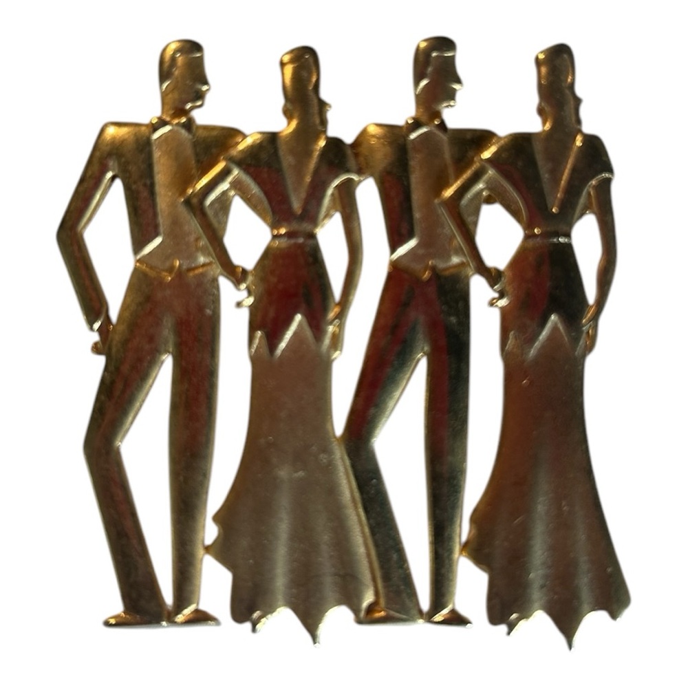 Elegant Gold Dancer Brooch Vintage 1980’s pin